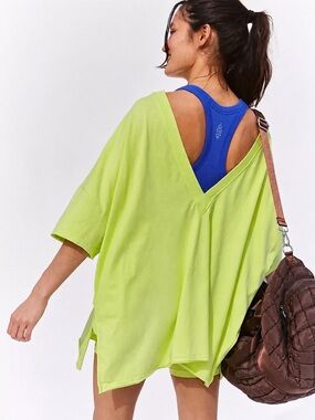 FREE PEOPLE MOVEMENT Hot Shot Reversible Oversized Tee Tunic with pockets L/XL